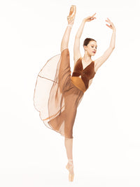 *エレベ ダンスウェア シフォン・リハーサル・スカート Eleve Dancewear Chiffon Rehearsal Skirt Cognac RTW