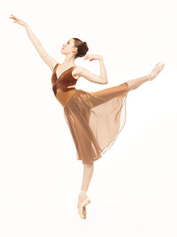 *エレベ ダンスウェア シフォン・リハーサル・スカート Eleve Dancewear Chiffon Rehearsal Skirt Cognac RTW