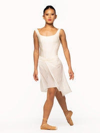 エレベ ダンスウェア ロングハイロースカート クリームメッシュ Eleve Dancewear Amora Long High-Low Skirt Cream Mesh RTW