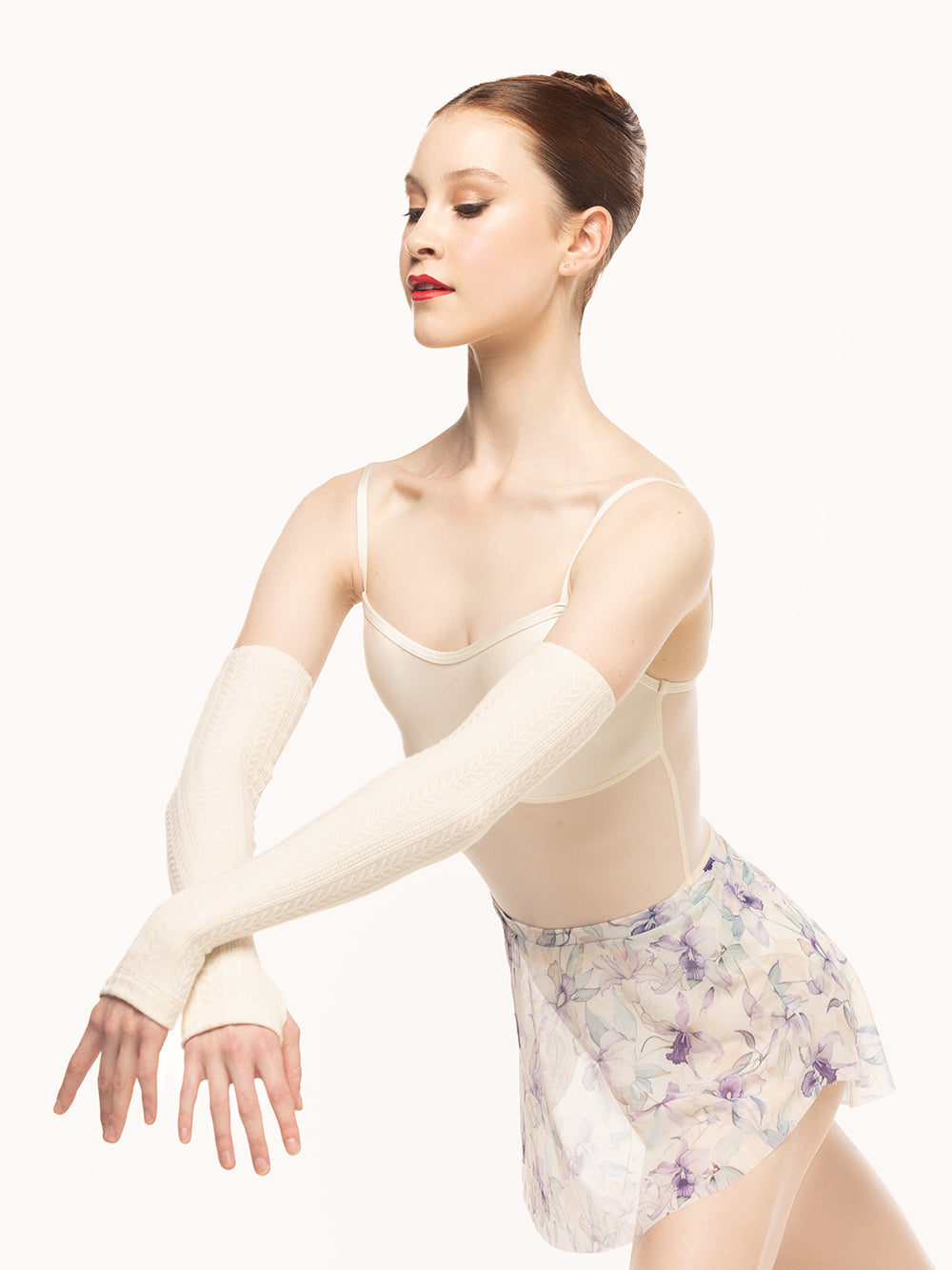 エレベ ダンスウェア Eleve Dancewear Arm Warmers Knit Cream RTW