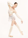 エレベダンスウェア アンクルレッグウォーマー Eleve Dancewear Stirrup Leg Warmers Above Knee Knit Cream RTW