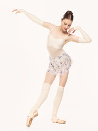 エレベダンスウェア アンクルレッグウォーマー Eleve Dancewear Stirrup Leg Warmers Above Knee Knit Cream RTW