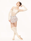エレベダンスウェア アンクルレッグウォーマー Eleve Dancewear Stirrup Leg Warmers Above Knee Knit Cream RTW