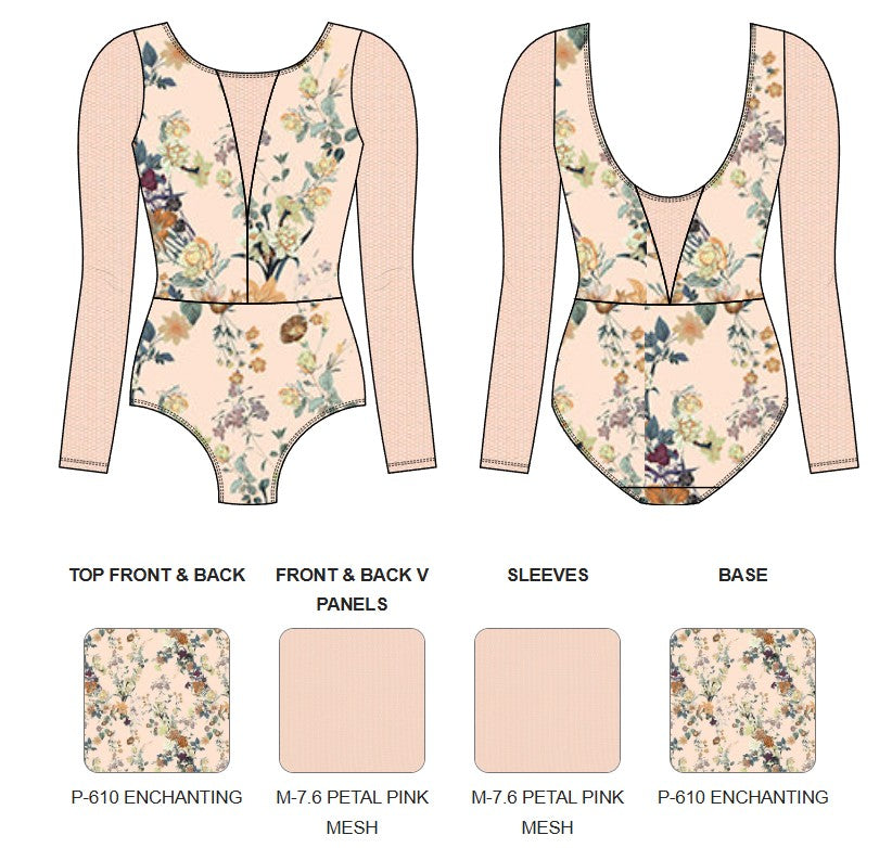 【カスタム】エレベ ダンスウェア ロングスリーブレオタード Eleve Dancewear Custom Tempe Leotard