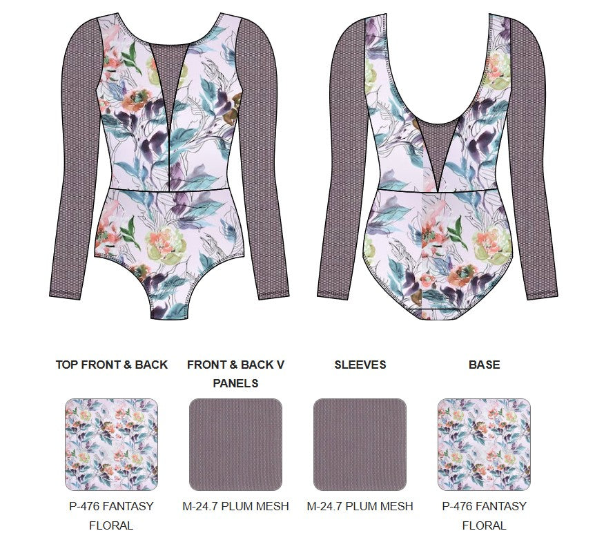 【カスタム】エレベ ダンスウェア ロングスリーブレオタード Eleve Dancewear Custom Tempe Leotard
