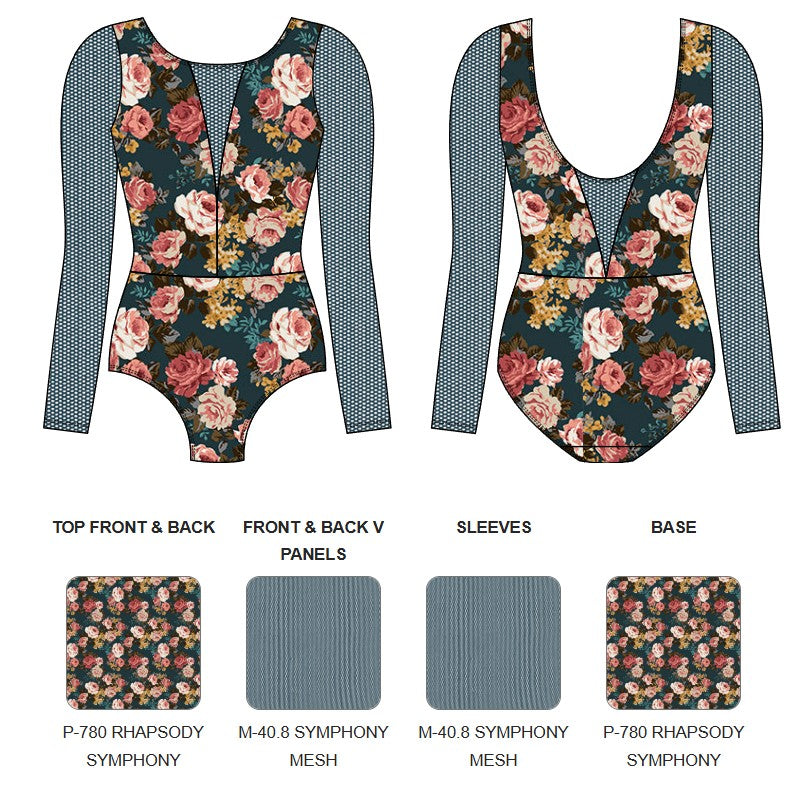 【カスタム】エレベ ダンスウェア ロングスリーブレオタード Eleve Dancewear Custom Tempe Leotard