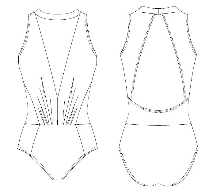 グリシコ レオタード【大人】Grishko VALENCIA, High Neck Leotard