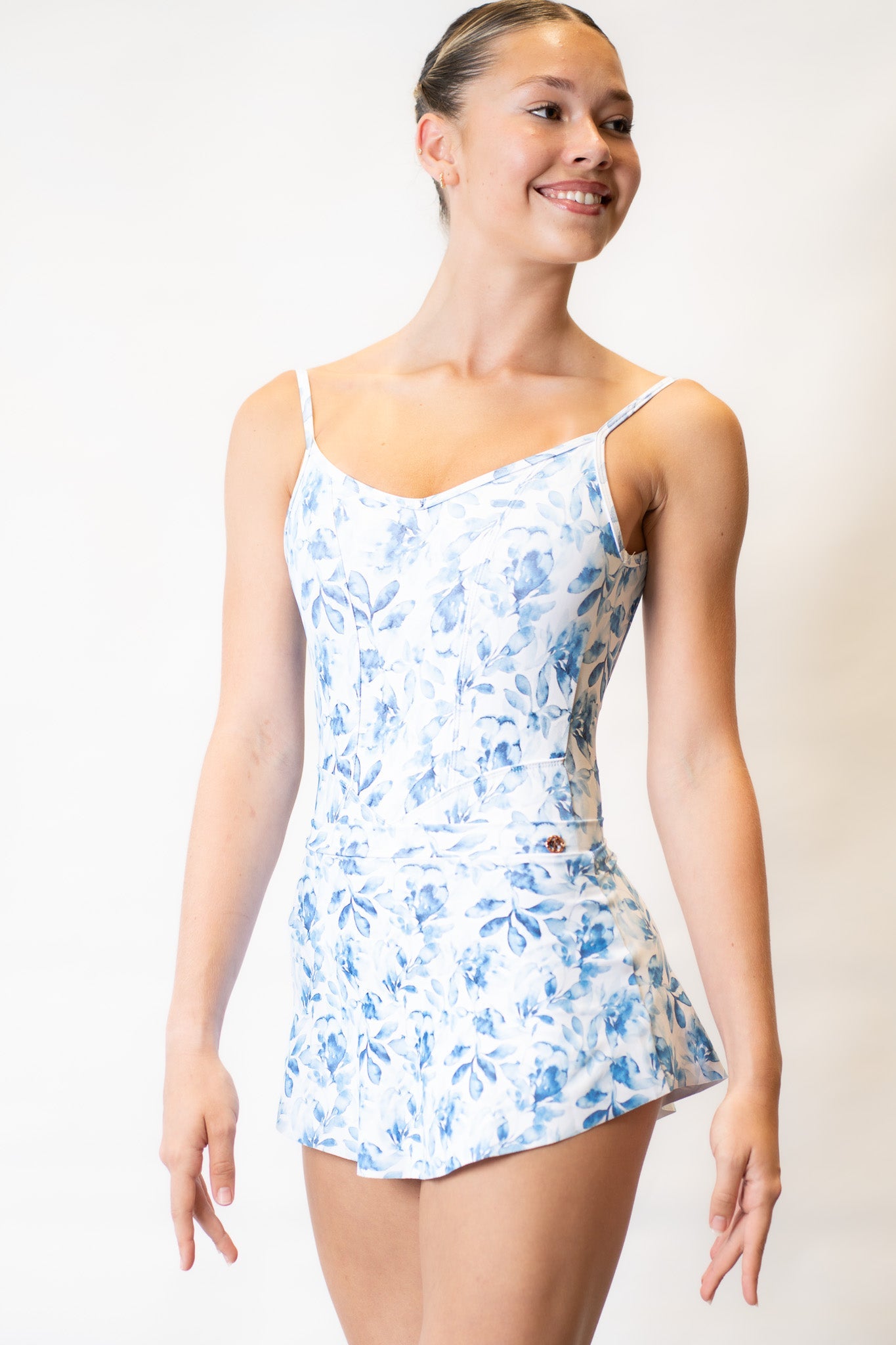 ダンスドパリ スカート Danse de Paris Patterned Skirt Flora Bleu