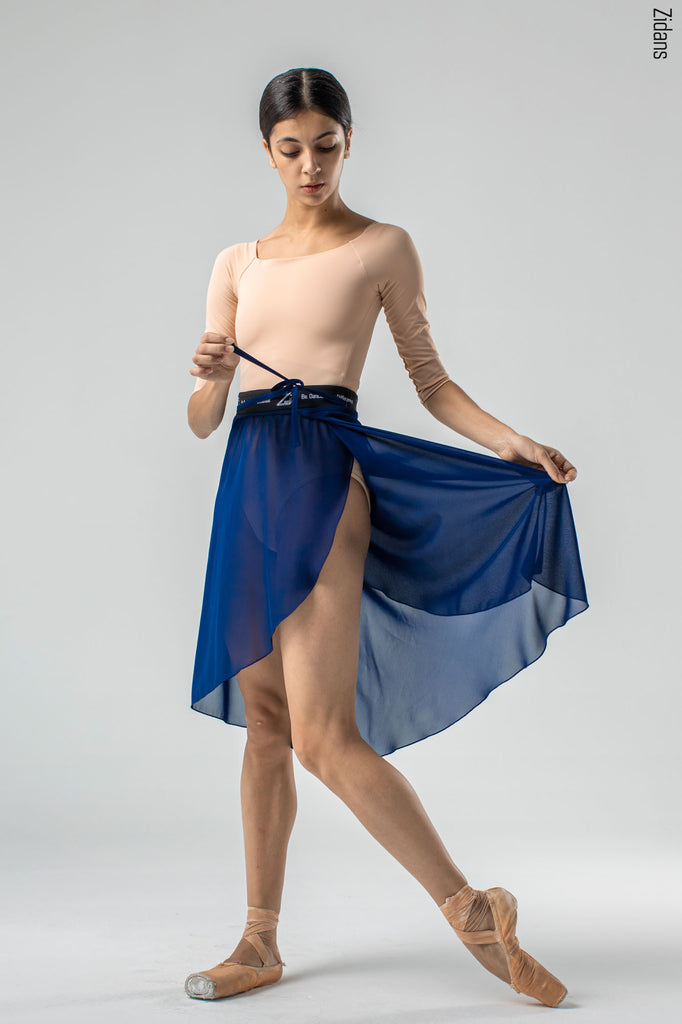 ジダンス ウエスト ＆ リボン付き 巻きスカート ZIDANS Wrap Skirt with Elastic Waist and Ties Dark Sapphire