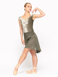 エレベ ダンスウェア ソフィア レオタード ダスティ オリーブ クラッシュ ベルベット Eleve Dancewear Sophia Leotard Dusty Olive Crushed Velvet RTW