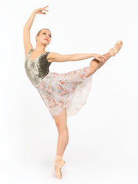 エレベ ダンスウェア ソフィア レオタード ダスティ オリーブ クラッシュ ベルベット Eleve Dancewear Sophia Leotard Dusty Olive Crushed Velvet RTW