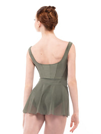 エレベ ダンスウェア アモラ スカート ダスティオリーブ メッシュ Eleve Dancewear Amora Skirt Dusty Olive Mesh RTW