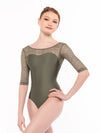 エレベダンスウェア ヴィンザント レオタード ダスティオリーブ ジニアレース Eleve Dancewear Vinzant Leotard Dusty Olive Zinnia Lace RTW