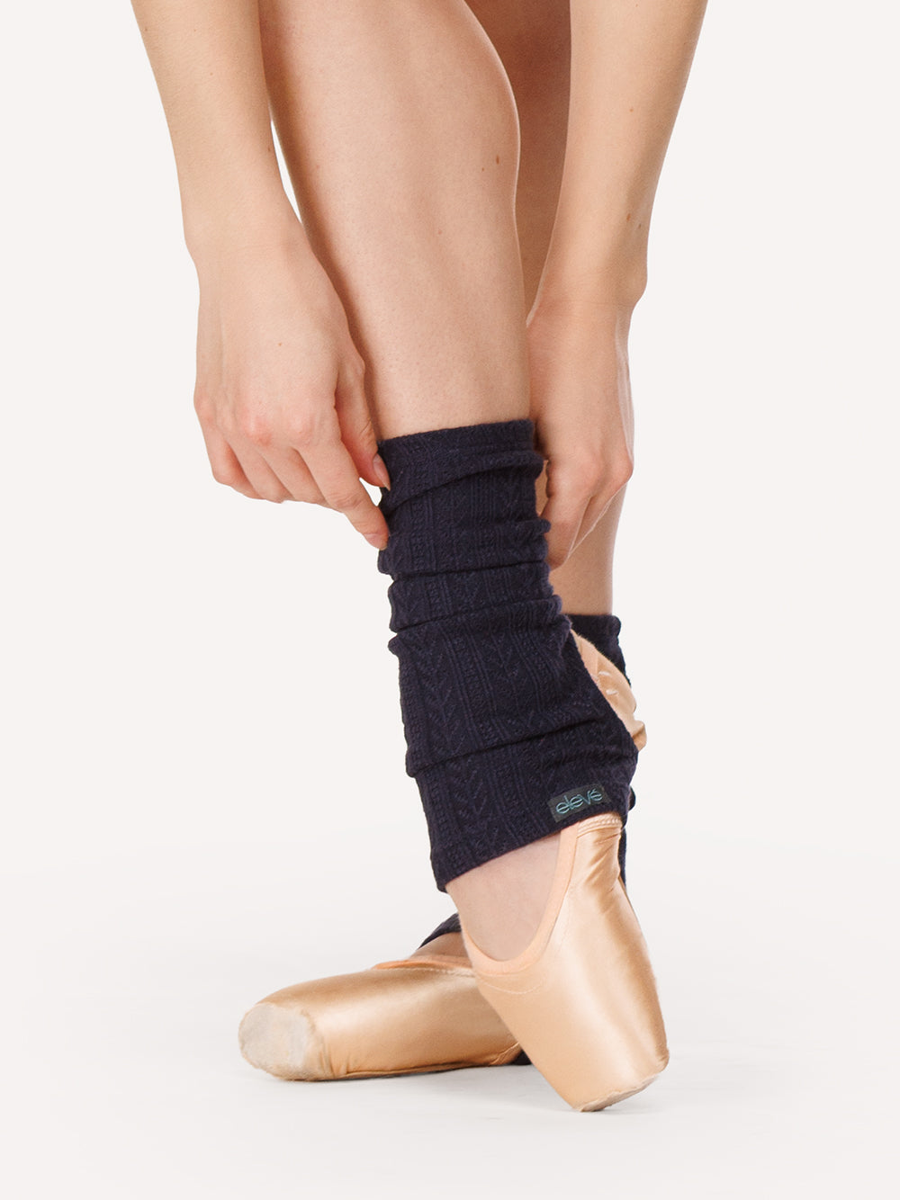 エレベダンスウェア アンクルレッグウォーマー ダークネイビー Eleve Dancewear Stirrup Ankle Warmers Knit Dark Navy RTW