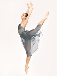 エレベ ダンスウェア シフォン・リハーサル・スカート Eleve Dancewear Chiffon Rehearsal Skirt Blue Agave RTW
