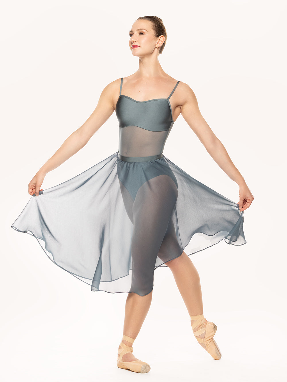 エレベ ダンスウェア シフォン・リハーサル・スカート Eleve Dancewear Chiffon Rehearsal Skirt Blue Agave RTW