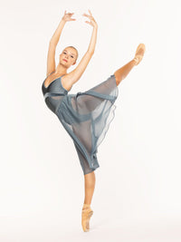 エレベ ダンスウェア シフォン・リハーサル・スカート Eleve Dancewear Chiffon Rehearsal Skirt Blue Agave RTW