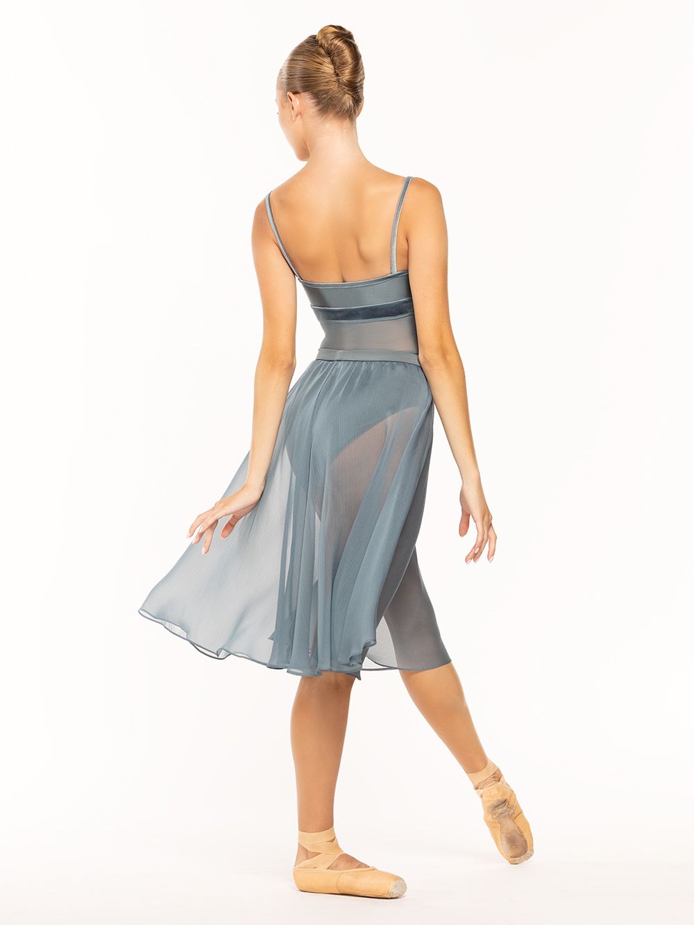 エレベ ダンスウェア シフォン・リハーサル・スカート Eleve Dancewear Chiffon Rehearsal Skirt Blue Agave RTW