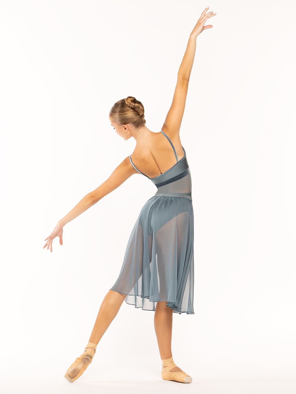 エレベ ダンスウェア シフォン・リハーサル・スカート Eleve Dancewear Chiffon Rehearsal Skirt Blue Agave RTW