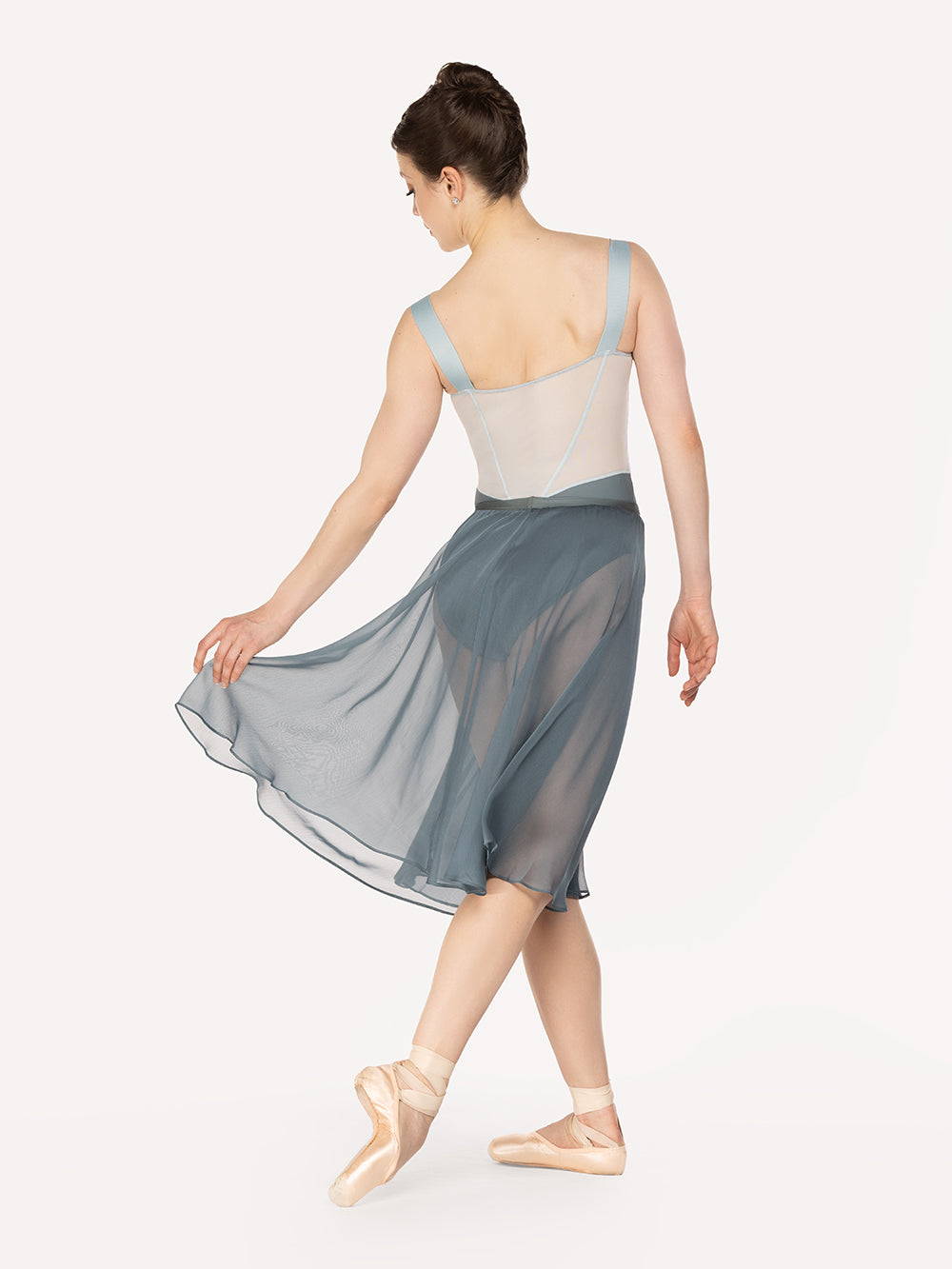 エレベ ダンスウェア シフォン・リハーサル・スカート Eleve Dancewear Chiffon Rehearsal Skirt Blue Agave RTW