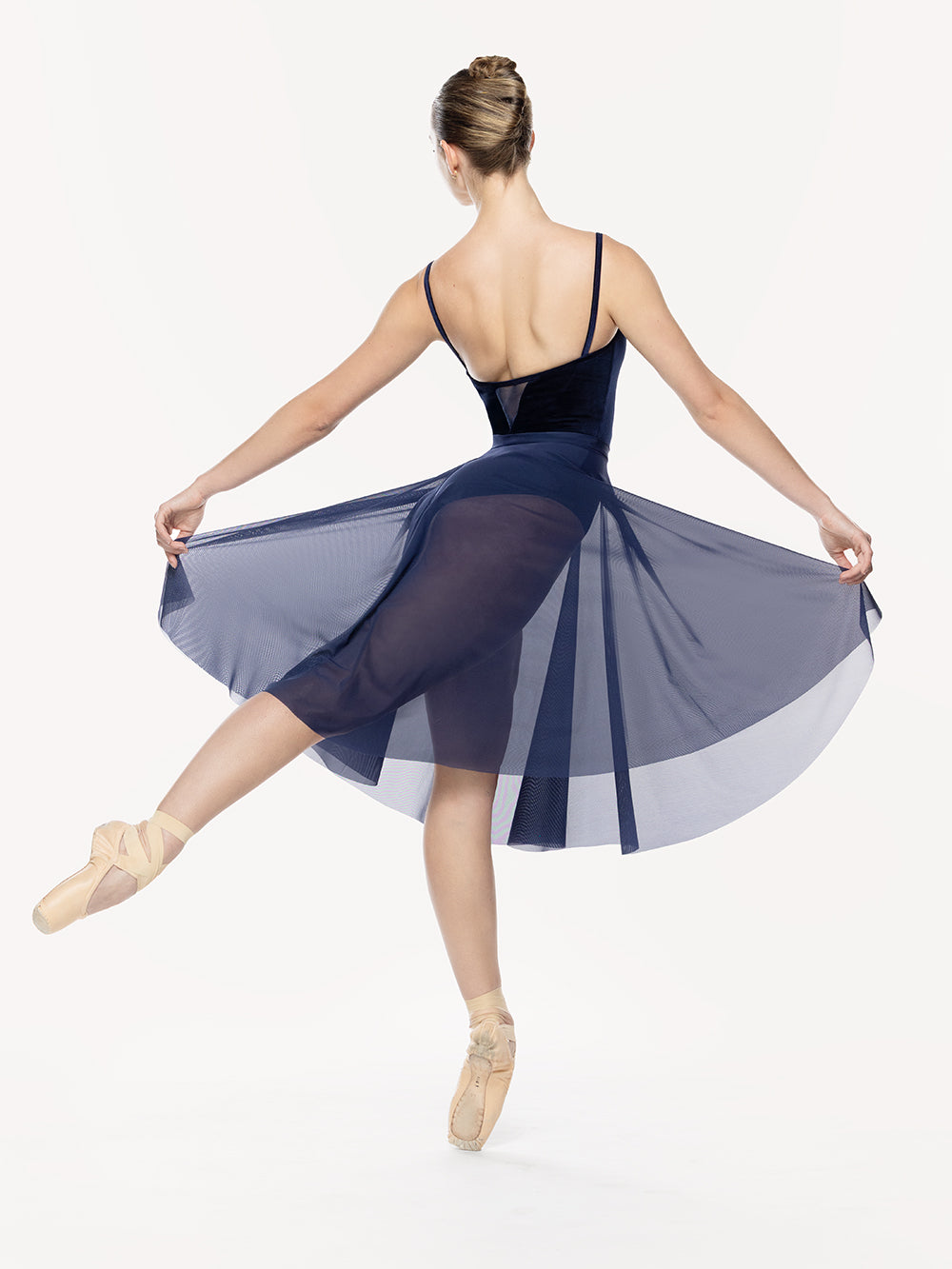 エレベダンスウェア サークルスカート ダークネイビーメッシュ Eleve Dancewear Circle Skirt Dark Navy Mesh RTW