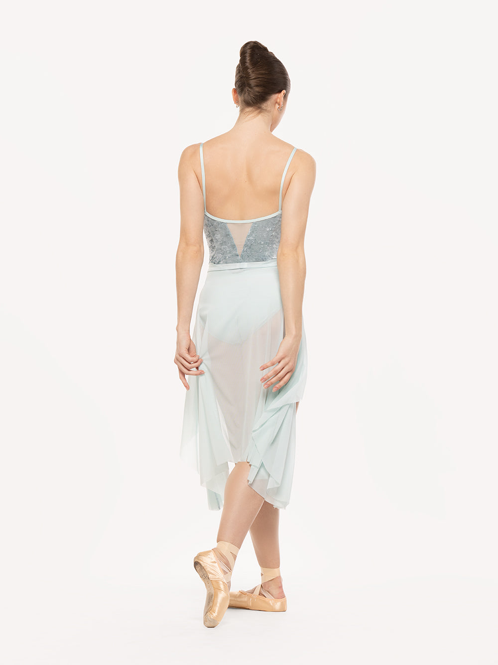 エレベ ダンスウェア ドラゴンフライショートスカート パウダーブルーメッシュ Eleve Dancewear Dragonfly Short Skirt Powder Blue Mesh RTW