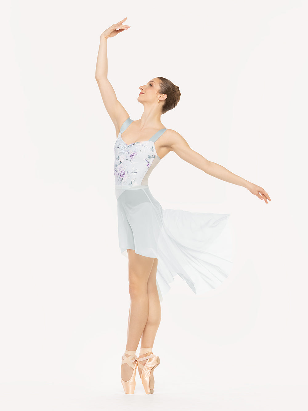 エレベ ダンスウェア レイチェル レオタード ムーンリット・ガーデン・ベイビーブルー Eleve Dancewear Mila Leotard Moonlit Garden Baby Blue RTW