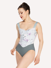 エレベ ダンスウェア レイチェル レオタード ムーンリット・ガーデン・ベイビーブルー Eleve Dancewear Mila Leotard Moonlit Garden Baby Blue RTW