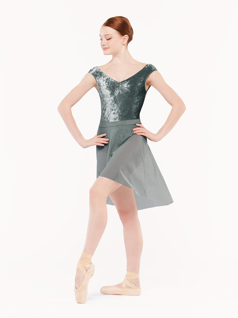 エレベ ダンスウェア ソフィア・レオタード Eleve Dancewear Sophia Leotard Frozen Lagoon Crushed Velvet RTW
