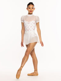 エレベ ダンスウェア クロップトップ Eleve Dancewear Evelyn Crop Top White Mesh RTW