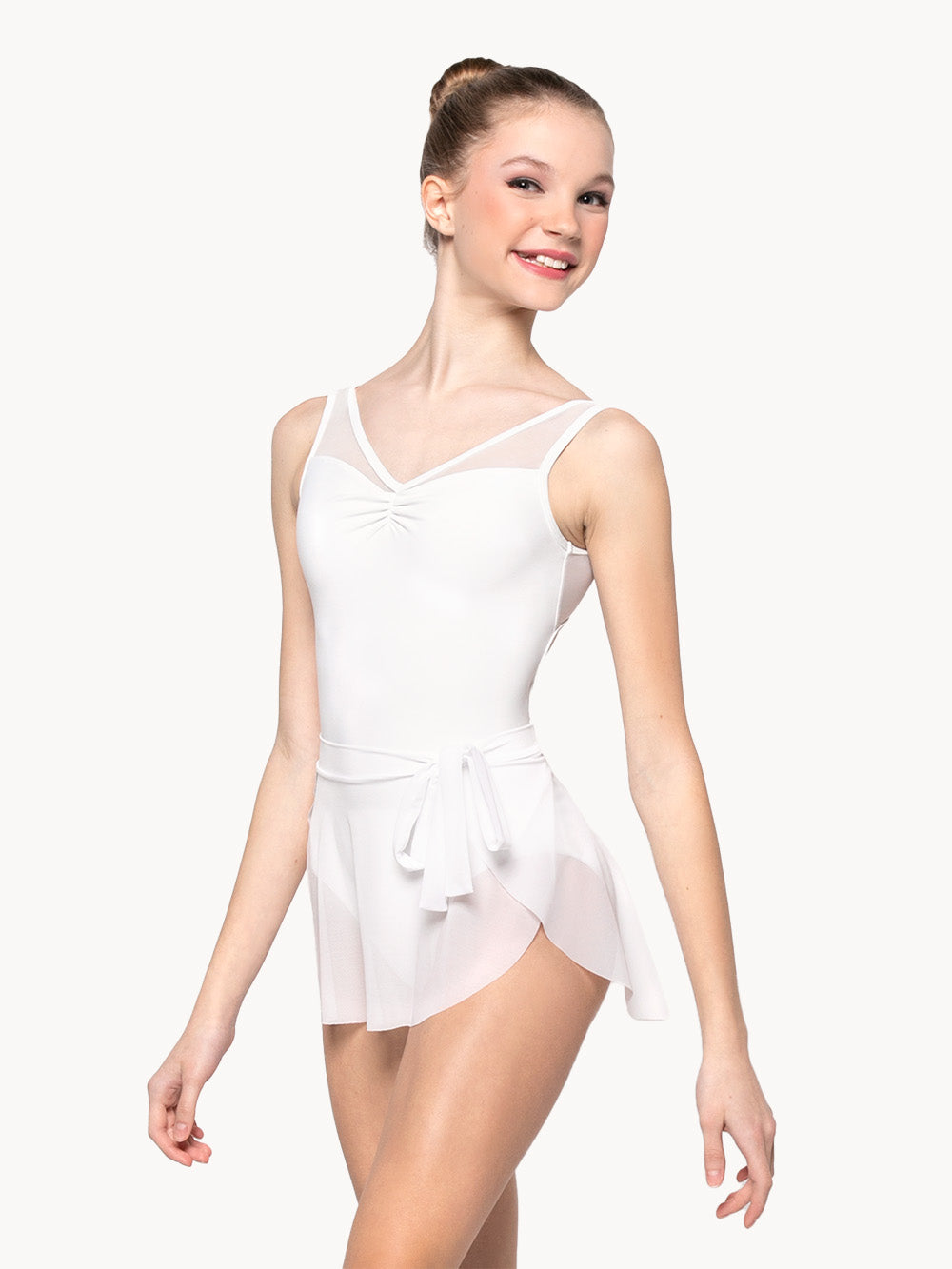 エレベ ダンスウェア ペタルスカート ホワイトメッシュ Eleve Dancewear Petal Skirt White Mesh RTW