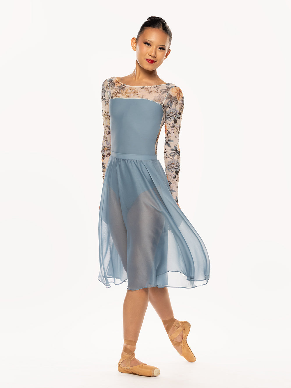 *エレベ ダンスウェア シフォン・リハーサル・スカート Eleve Dancewear Chiffon Rehearsal Skirt Light Jean RTW