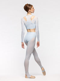 エレベ ダンスウェア バックシームクロップトップ フロストメッシュ Eleve Dancewear Back Seam Crop Top Frost Mesh RTW