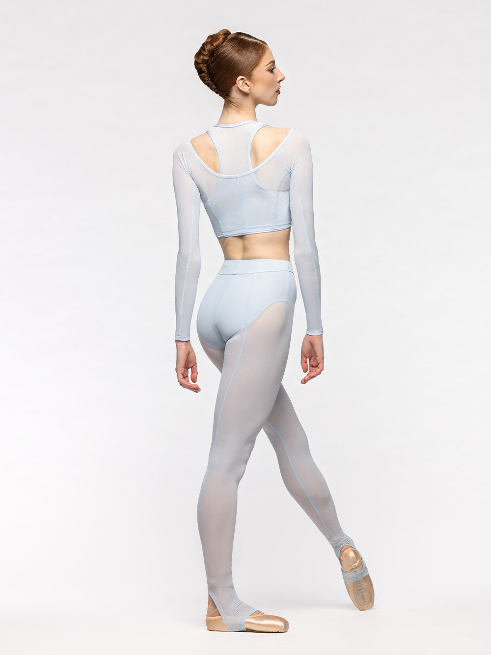 エレベ ダンスウェア バックシームクロップトップ フロストメッシュ Eleve Dancewear Back Seam Crop Top Frost Mesh RTW