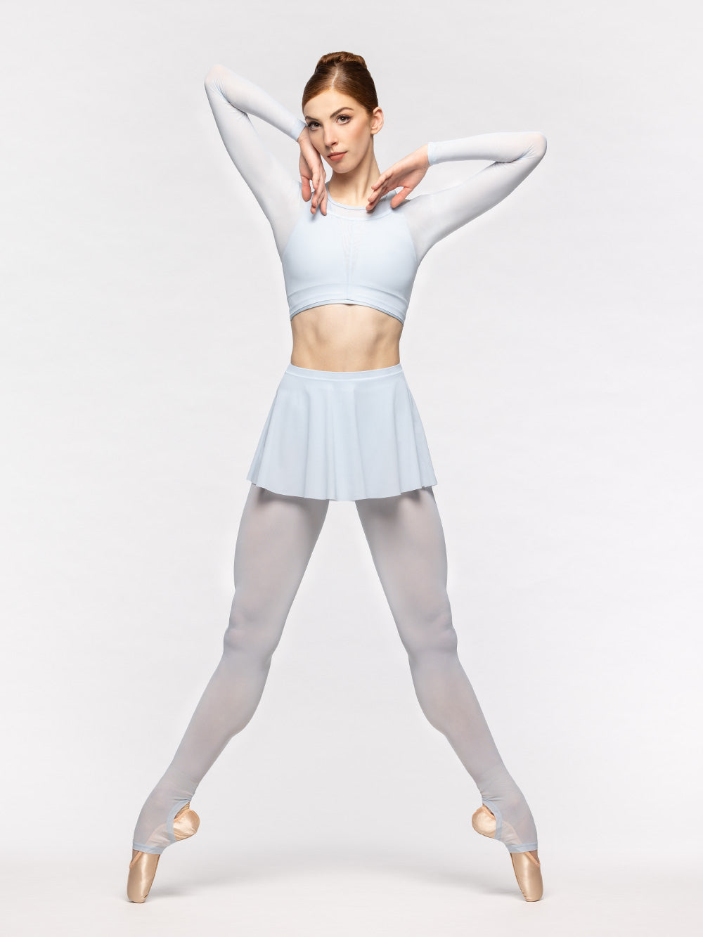 エレベ ダンスウェア スティラップバックシームタイツ フロストメッシュ Eleve Dancewear Stirrup Back Seam Tights Frost Mesh RTW