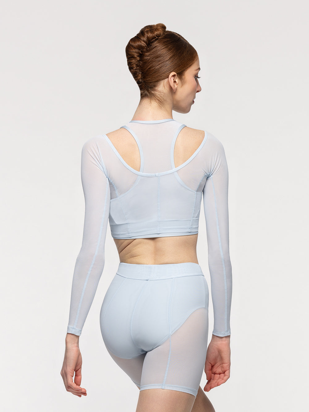 エレベ ダンスウェア バックシームクロップトップ フロストメッシュ Eleve Dancewear Back Seam Crop Top Frost Mesh RTW