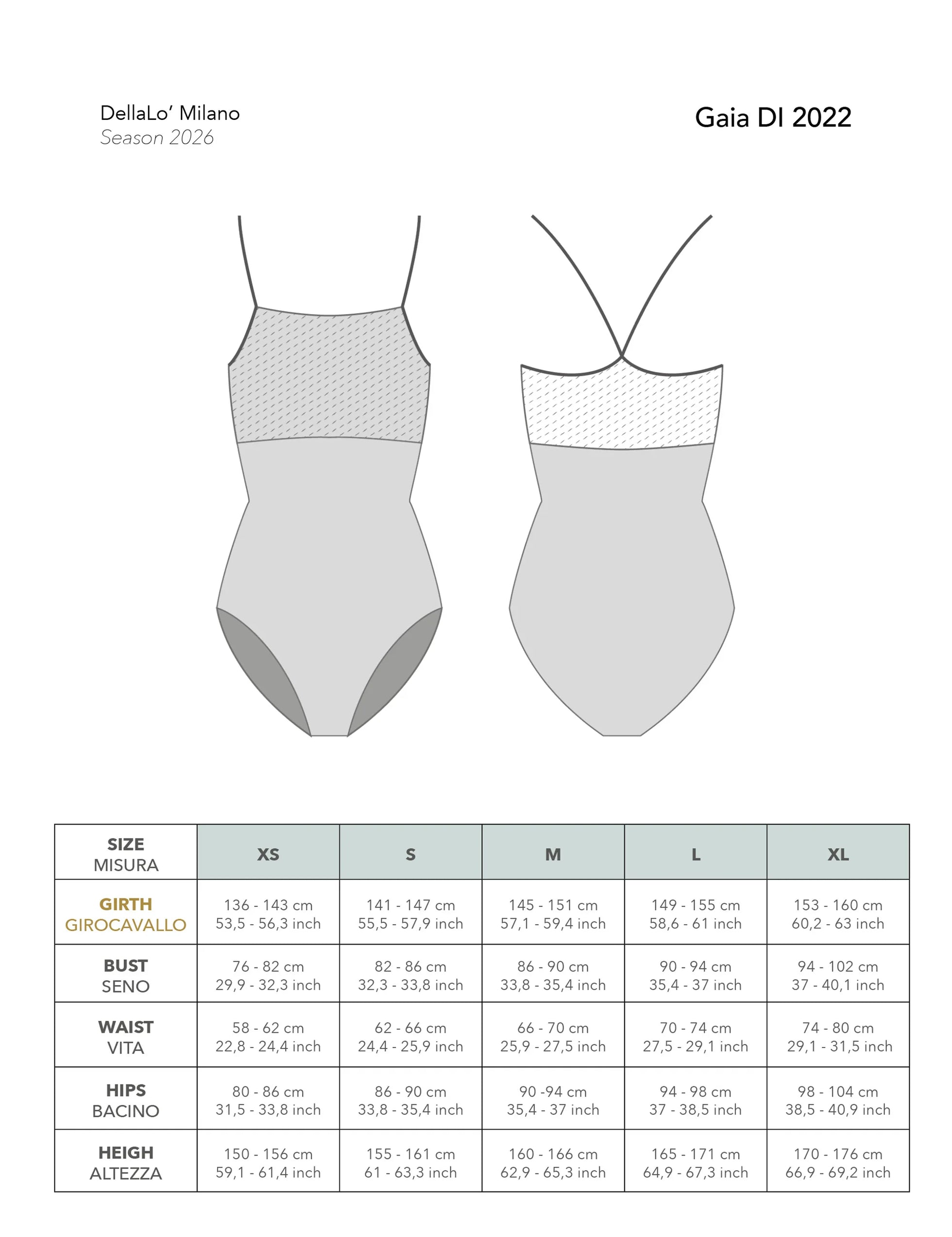 デラロミラノ ガイア レオタード DellaLo' Milano Gaia DI 2018 - Dance Leotard