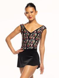 *エレベ ダンスウェア チューリップ スカート ブラック ベルベット Eleve Dancewear Tulip Skirt Black Velvet RTW
