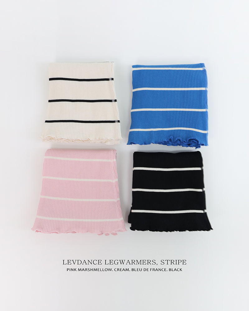 レヴダンス ストライプ セミフレア レッグウォーマー LEVDANCE stripe semi flared legwarmers