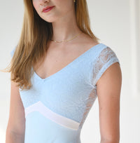 クラスイン キャップスリーブレオタード Class In SKYBLUE LACE OVER LEO