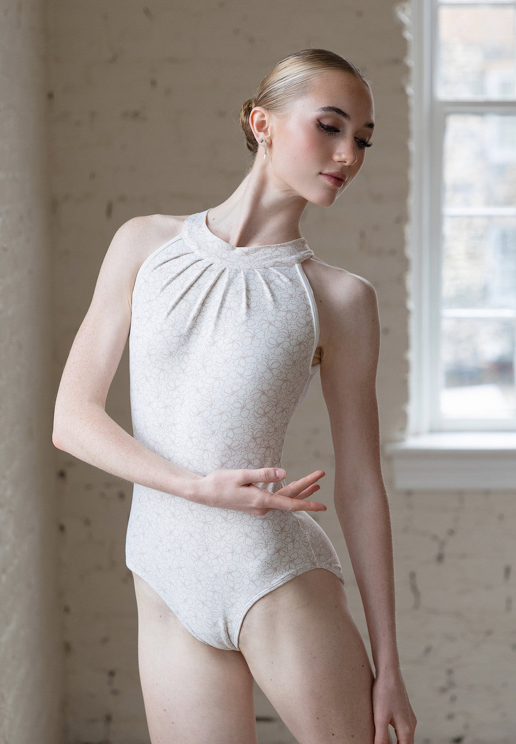 クラスイン モック タートルネック タンクレオタード Class In FLORAL PRINT MOCK TURTLENECK LEO