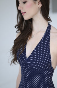クラスイン ホルターネックレオタード Class In NAVY POLKA DOTS HALTER