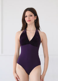 クラスイン ホルターネックレオタード Class In PURPLE VELVET HALTER