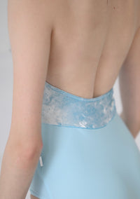 クラスイン ホルターネックレオタード Class In BABY BLUE VELVET HALTER
