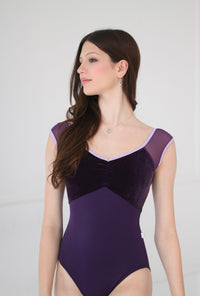 クラスイン キャップスリーブレオタード Class In PURPLE VELVET TOP CAP LEO