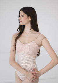 クラスイン キャップスリーブレオタード Class In PINK LACE OVER POLKA DOTS LEO