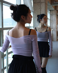 レヴダンス オフショルダーウールセーター ラベンダー LEVDANCE off-shoulder wool sweater LAVENDER