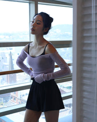 レヴダンス オフショルダーウールセーター ラベンダー LEVDANCE off-shoulder wool sweater LAVENDER