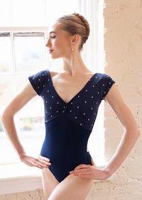 クラスイン キャップスリーブレオタード Class In EMBROIDERED DOTS CAP LEO
