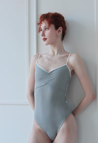 クラスイン キャミソールレオタード Class In GREY LACE INSERTS BACK CAMI